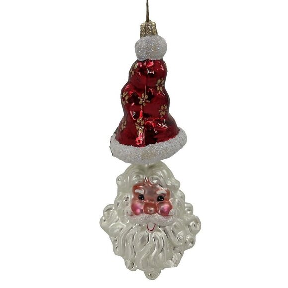 Christopher Radko HATS OFF Santa 2 pc Christmas Ornament Mouth Blown Hand Paint - Picture 4 of 13